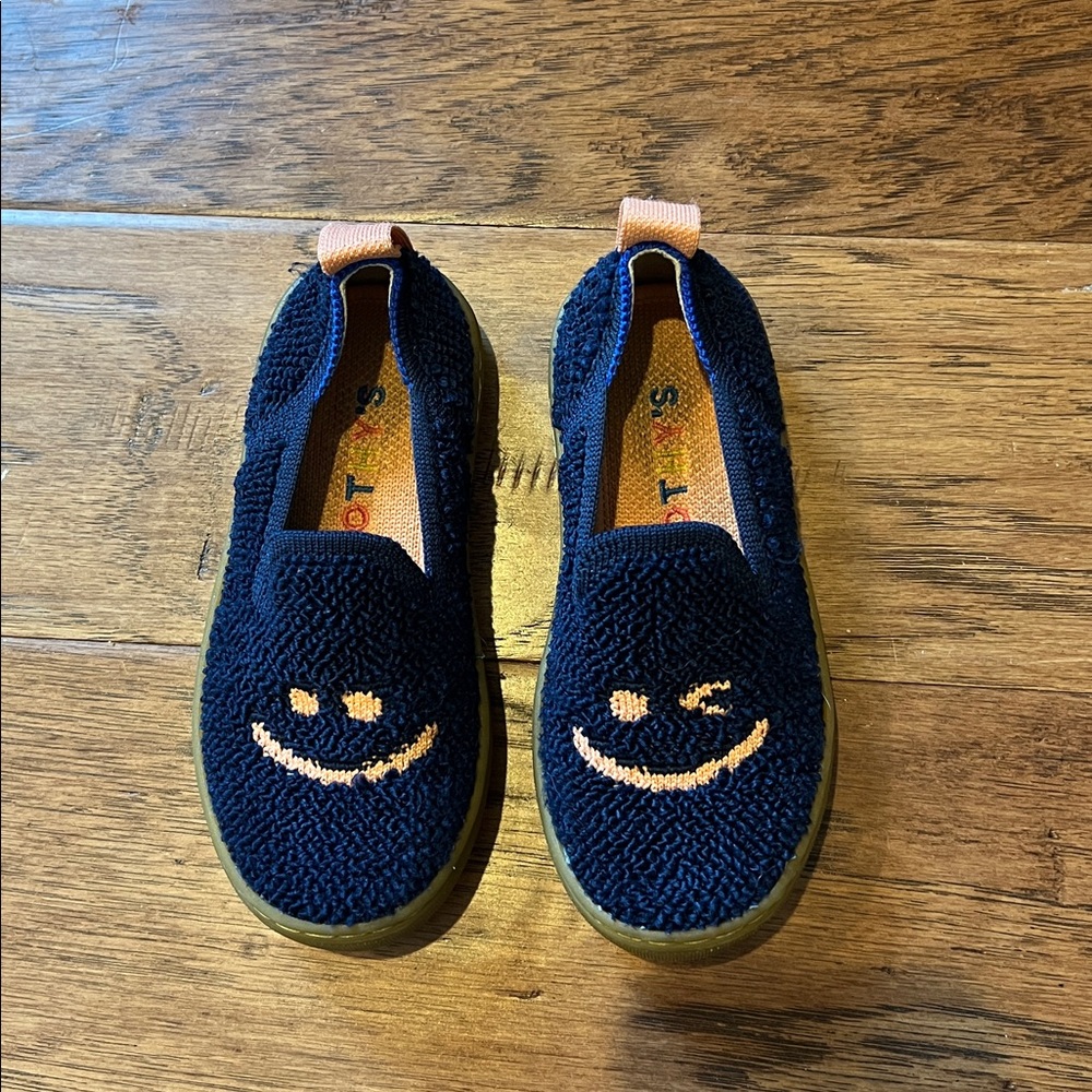 Rothy’s Navy Blue Slip-On Shoes with Smiley Face